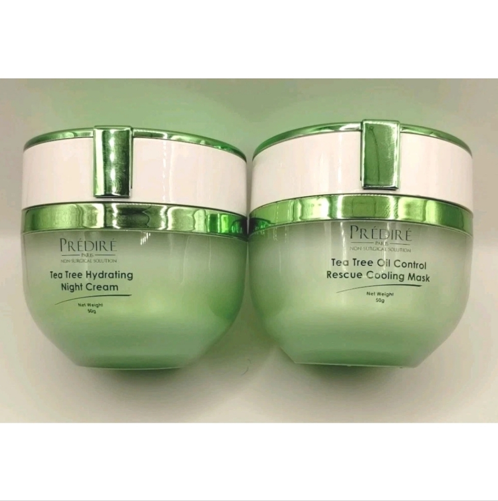 Predire Tea Tree Hydrating Night Cream & Oil Control Rescue Cooling Mask 50g